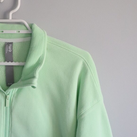 FWD Mens Green Sz XL All Year 1/2 Zip Sherpa Fleece Stretch Pullover Sweater - Picture 6 of 15